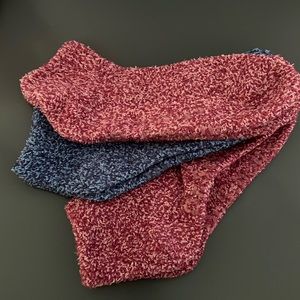 Slipper Socks bundle 3 pair New blue/pink socks rubber no slip pads one size low
